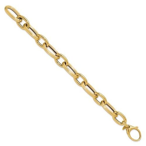 Leslie's 14K Gold Bold and Chunky Oval Link Unisex Bracelet - Picture 1 of 6